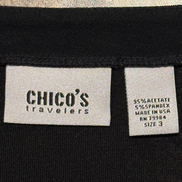 Chicos Travelers Cardigan Slinky Y2K Minimalist 90s Grunge Classic Black 3 XL 16 - Picture 3 of 6